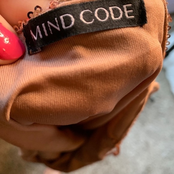 𝅺mind Code Rose Gold Sequin Sparkle Mini Bodycon Sexy Dress Size Medium (1114) - Picture 8 of 10